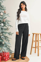 LDC Raglan Sleeve MERRY Letter Pattern Sweater