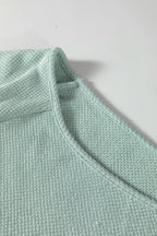 Moonlight Jade Textured Raglan Sleeve Knit Loose Top