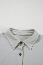 Gray 3 Pcs Crop Tank Top Shorts with Cardigan Lounge Set