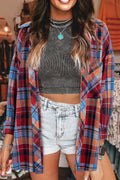 Red Plaid Print Loose Vintage Shirt