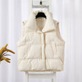 Solid Color Stand Collar Cotton Vest Coat