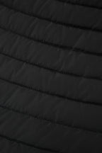 Black Solid Color Quilted Zip-up Puffer Jacket