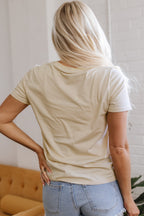 Beige LIVE YOUR BEST LIFE Crew Neck Western Graphic Tee