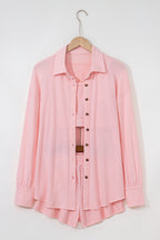 Light Pink 3 Pcs Crop Tank Top Shorts with Cardigan Lounge Set