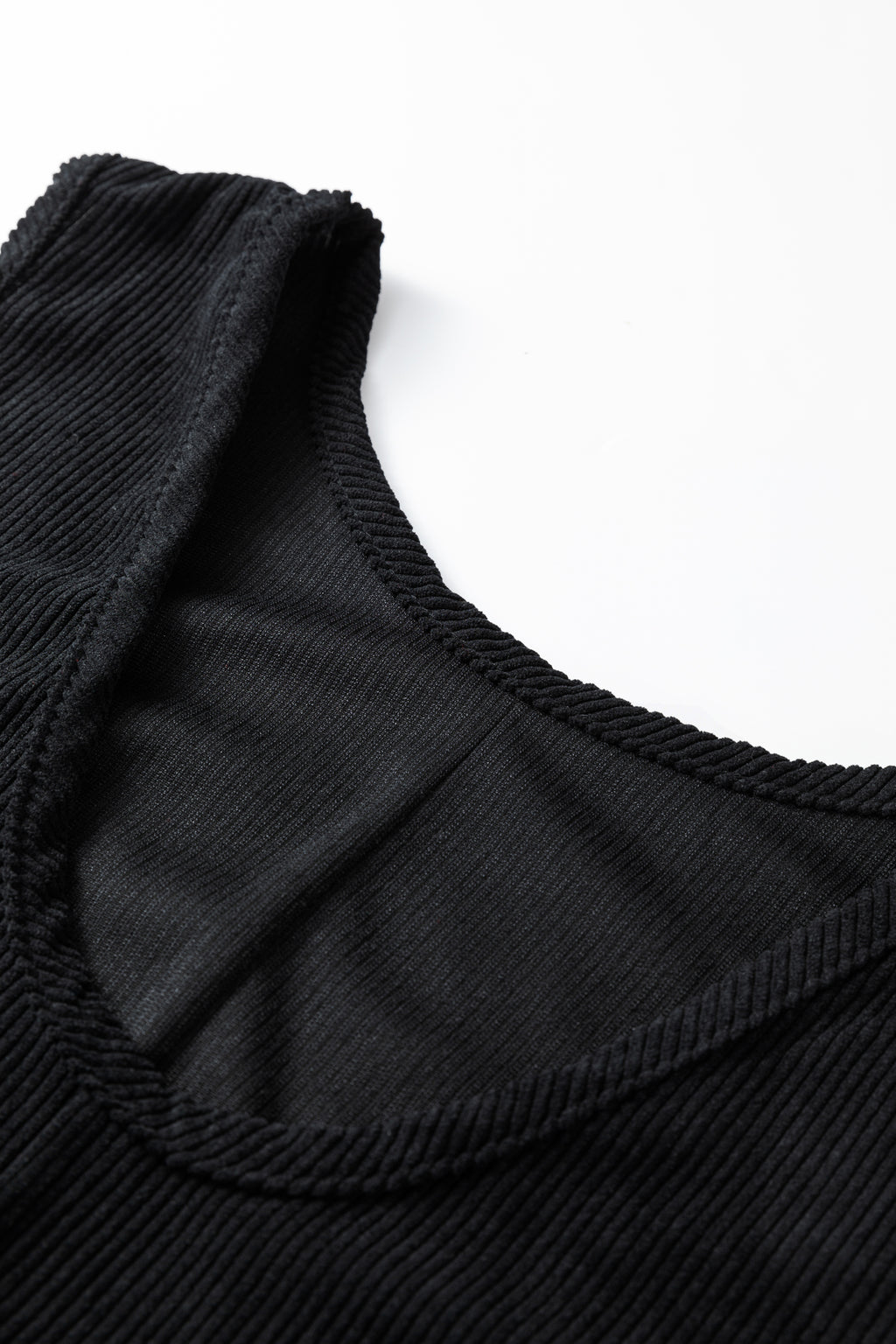 Black Plus Size Corduroy Patch Pocket Sleeveless Mini Dress