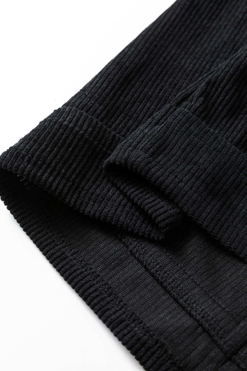 Black Plus Size Corduroy Patch Pocket Sleeveless Mini Dress