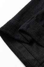 Black Plus Size Corduroy Patch Pocket Sleeveless Mini Dress