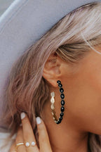 LDC Gem Inlay Retro C-shape Earrings