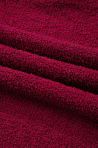 Burgundy Popcorn Mock Neck Solid Sweater