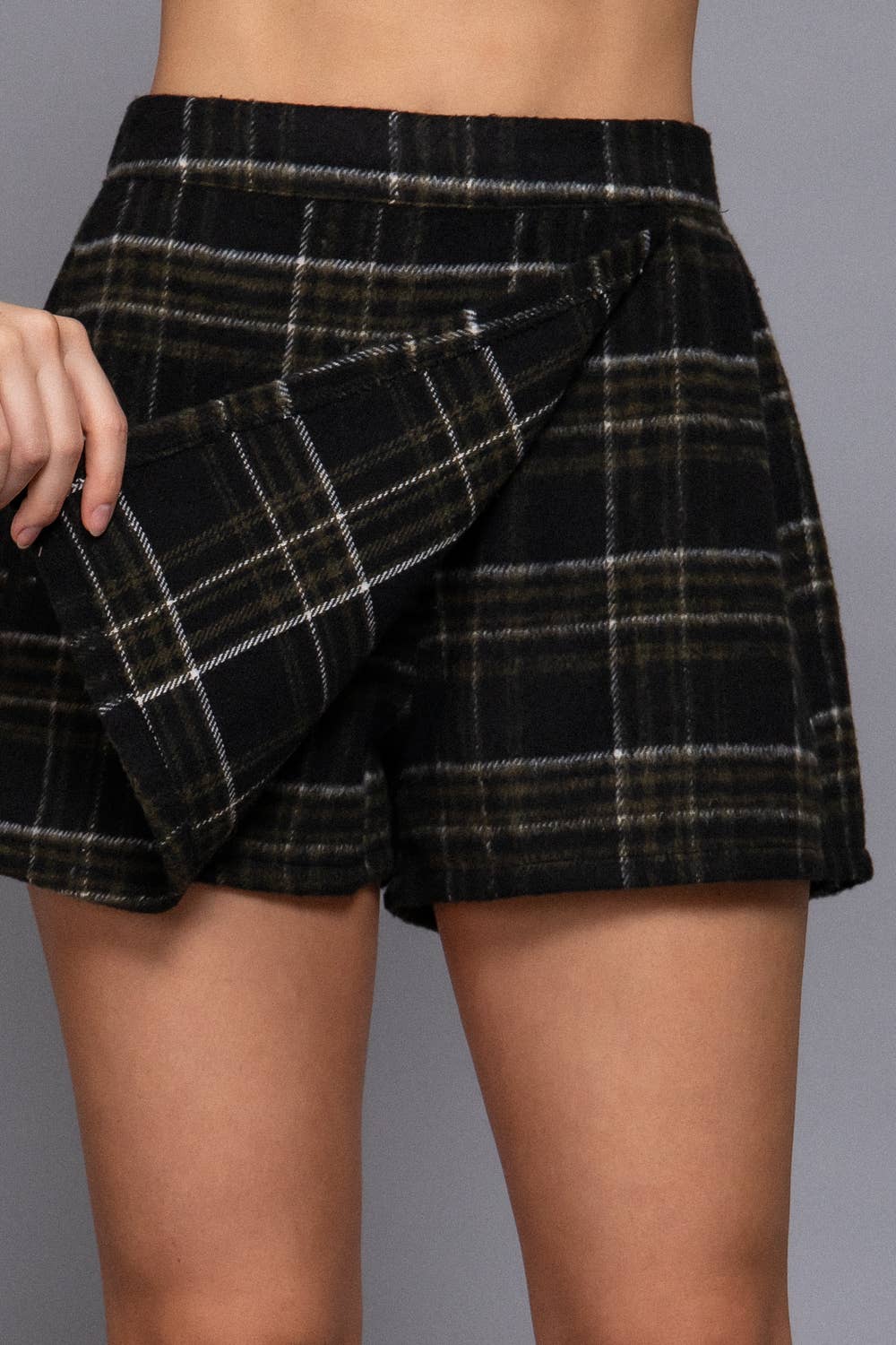 Wrap Plaid Jacquard Skort