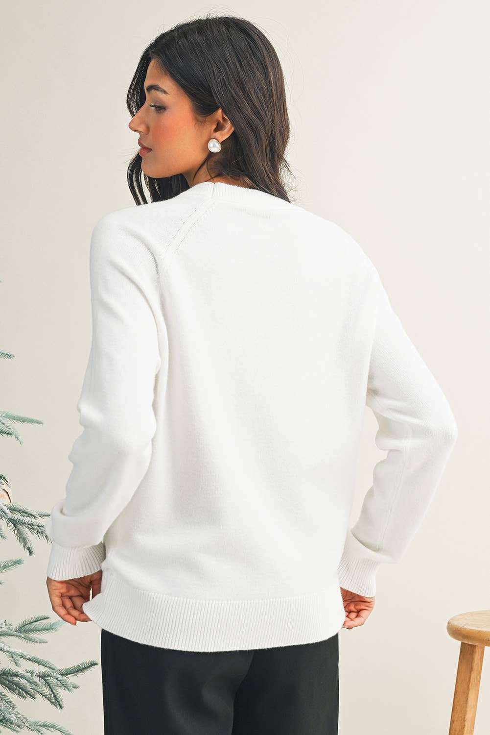 LDC Raglan Sleeve MERRY Letter Pattern Sweater