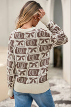 LDC Western Fashion Patterned Loose Sweater| S-4X