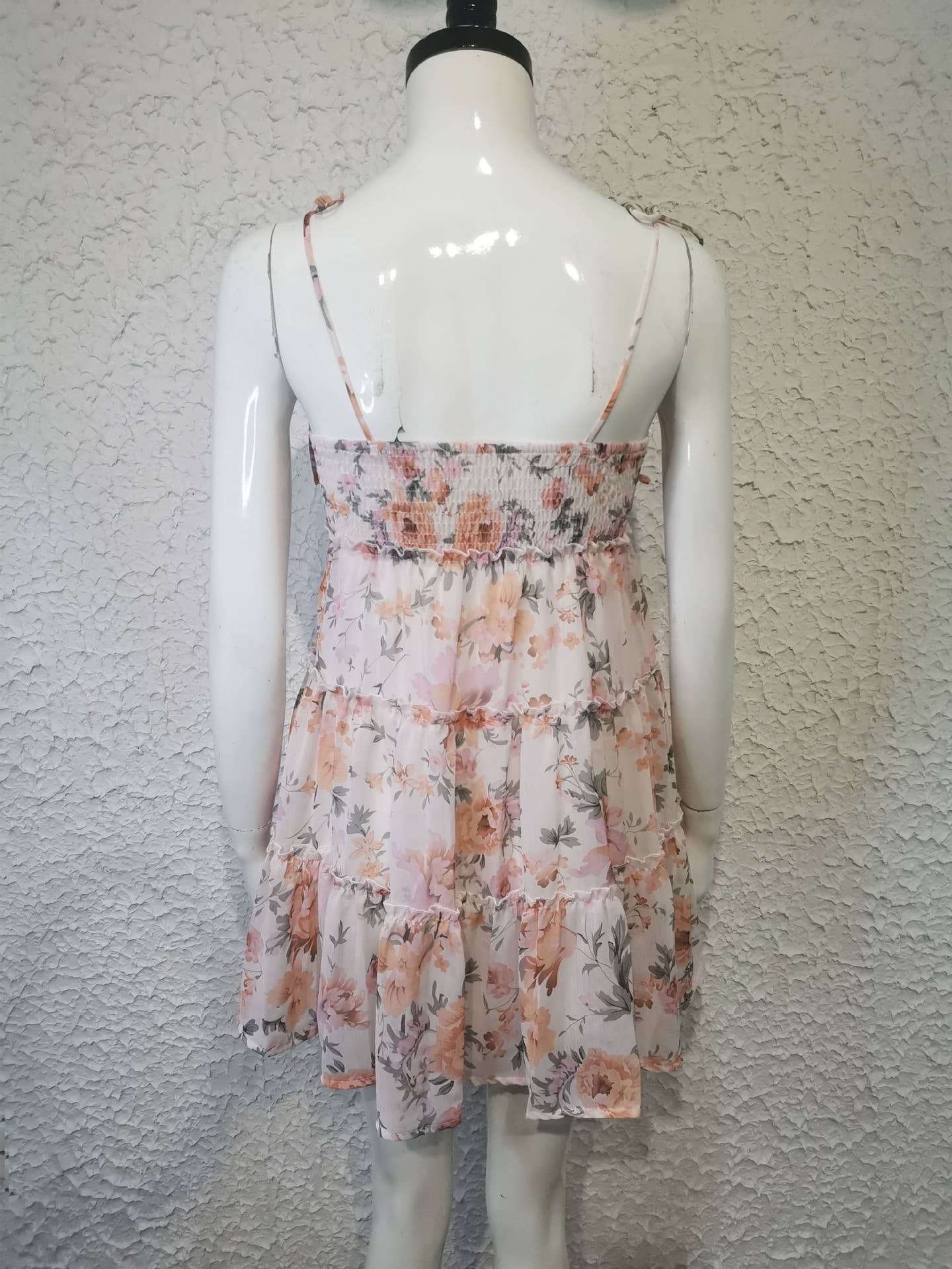 Simple print low-cut sexy short halter chiffon dress