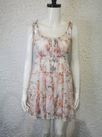 Simple print low-cut sexy short halter chiffon dress