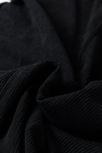 Black Plus Size Corduroy Patch Pocket Sleeveless Mini Dress