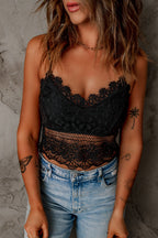 Black Crochet Lace Bralette Crop Top