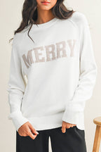 LDC Raglan Sleeve MERRY Letter Pattern Sweater