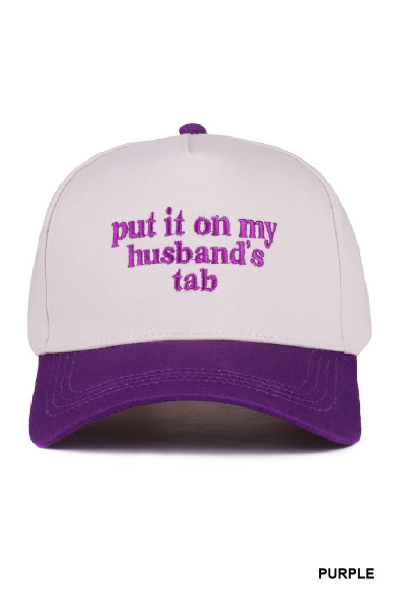 Put It On My Husband's Tab Two Tone Canvas Cotton