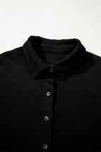 Black 3 Pcs Crop Tank Top Shorts with Cardigan Lounge Set