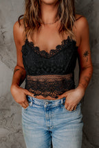 Black Crochet Lace Bralette Crop Top