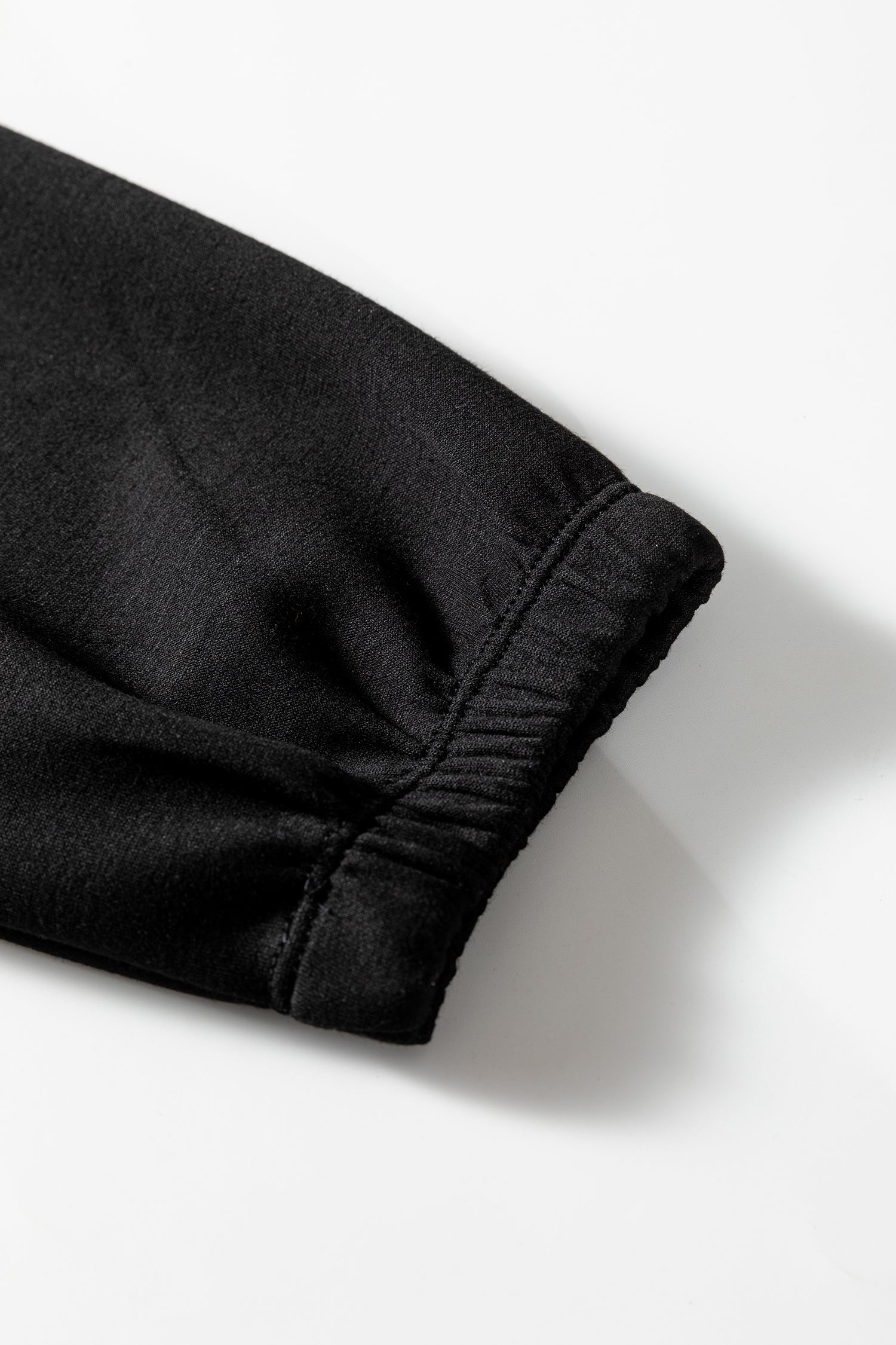 Black Leopard Contrast Drawstring Hood Drop Shoulder Loose Top