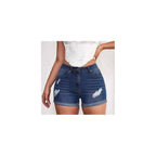 High Waist Ripped Denim Shorts