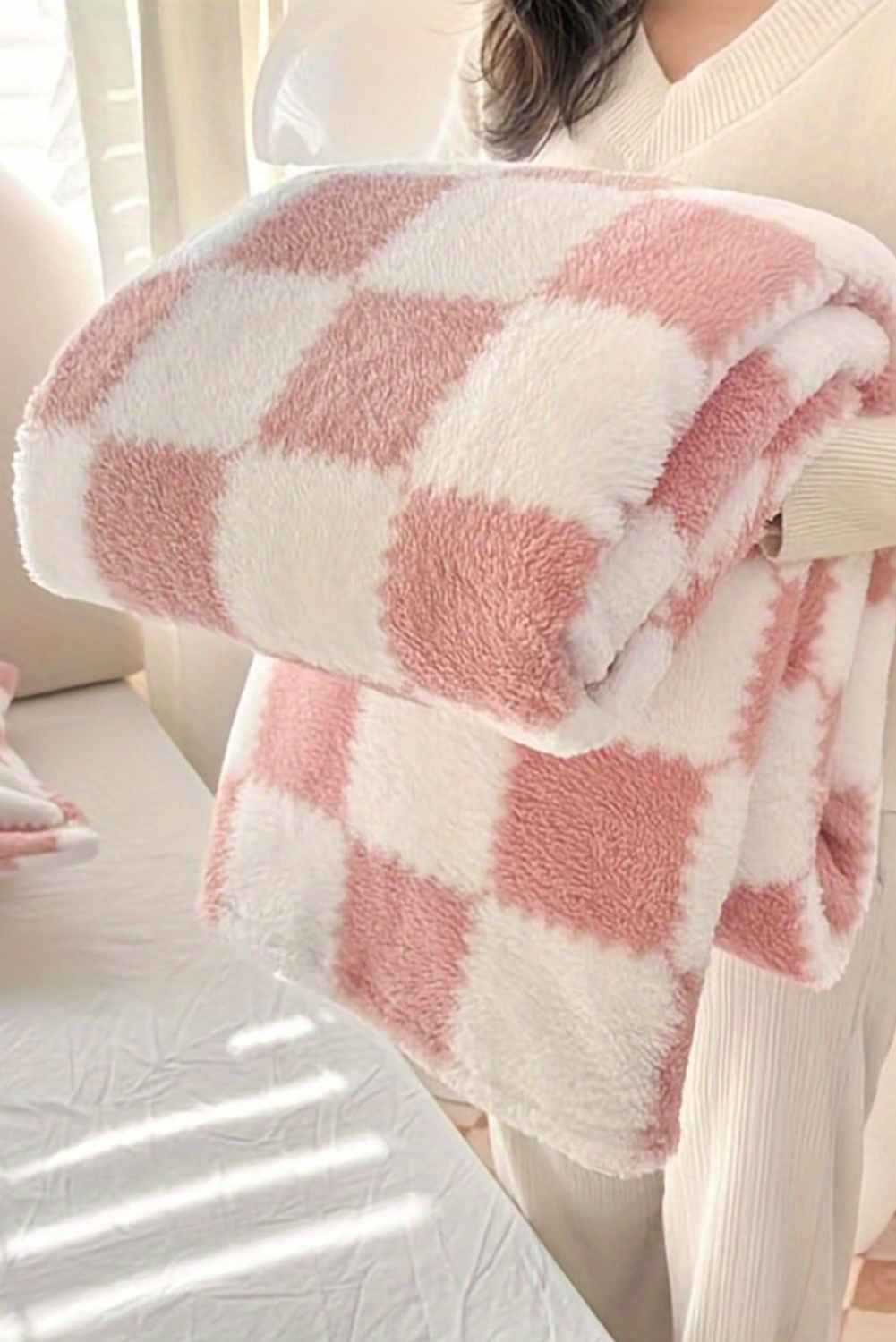 LDC Checkered Soft Plush Large Blanket