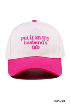 Put It On My Husband's Tab Two Tone Canvas Cotton