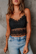 Black Crochet Lace Bralette Crop Top