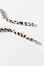 Black Leopard Contrast Drawstring Hood Drop Shoulder Loose Top