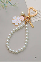 Elegant Pearl Phone Pendant Bag Charm Keychain SI-28753