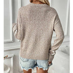 FIVE-POINTED STAR LONG-SLEEVED PULLOVER SWEATER
