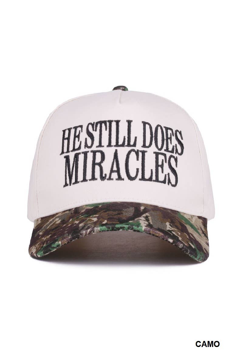 He still does miracles two tone canvas cotton cap SI-28473