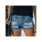 High Waist Ripped Denim Shorts