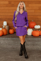 Wisteria Half Zip Sporty Pullover Mini Skort 2pcs Outfit