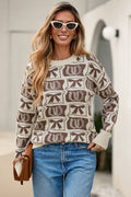 LDC Western Fashion Patterned Loose Sweater| S-4X