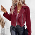 Suede zipper fashionable short jacket